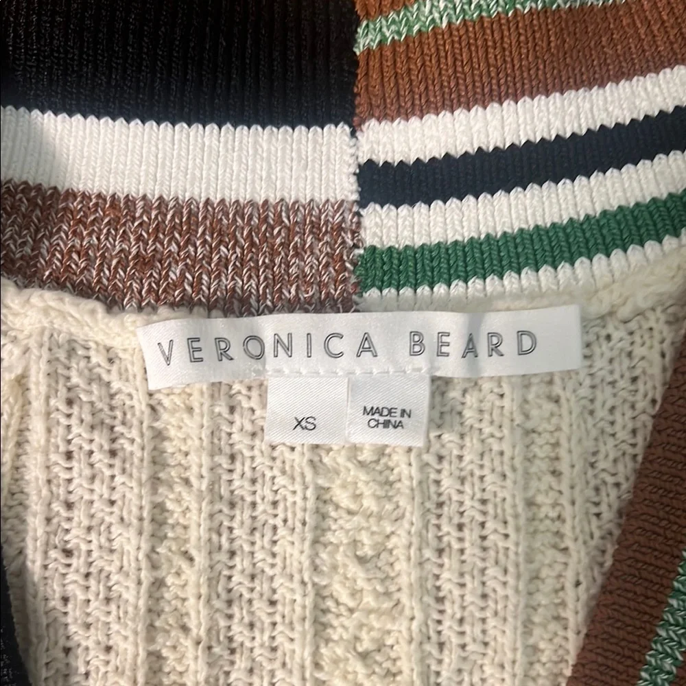Veronica Beard Cream V-Neck Sweater - Picture 2 of 3